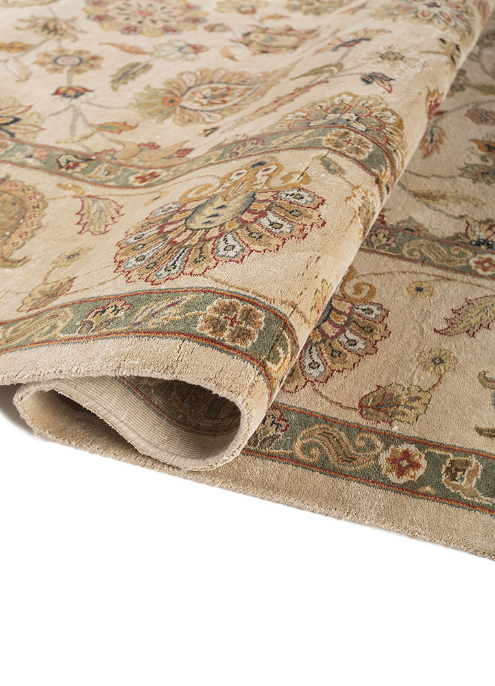 aurora ivory silk Hand Knotted Rug - FloorShot