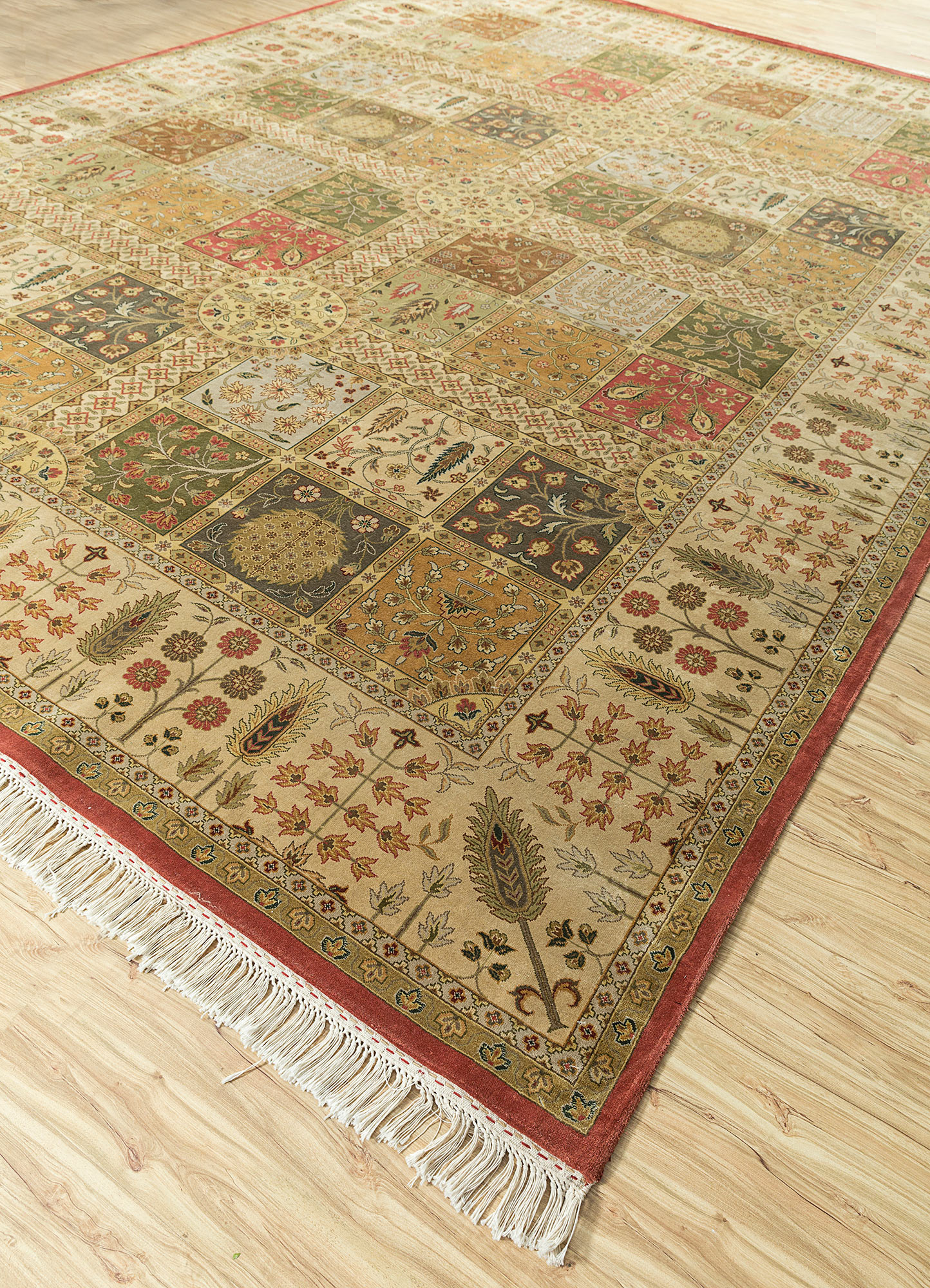 aurora  silk Hand Knotted Rug - FloorShot