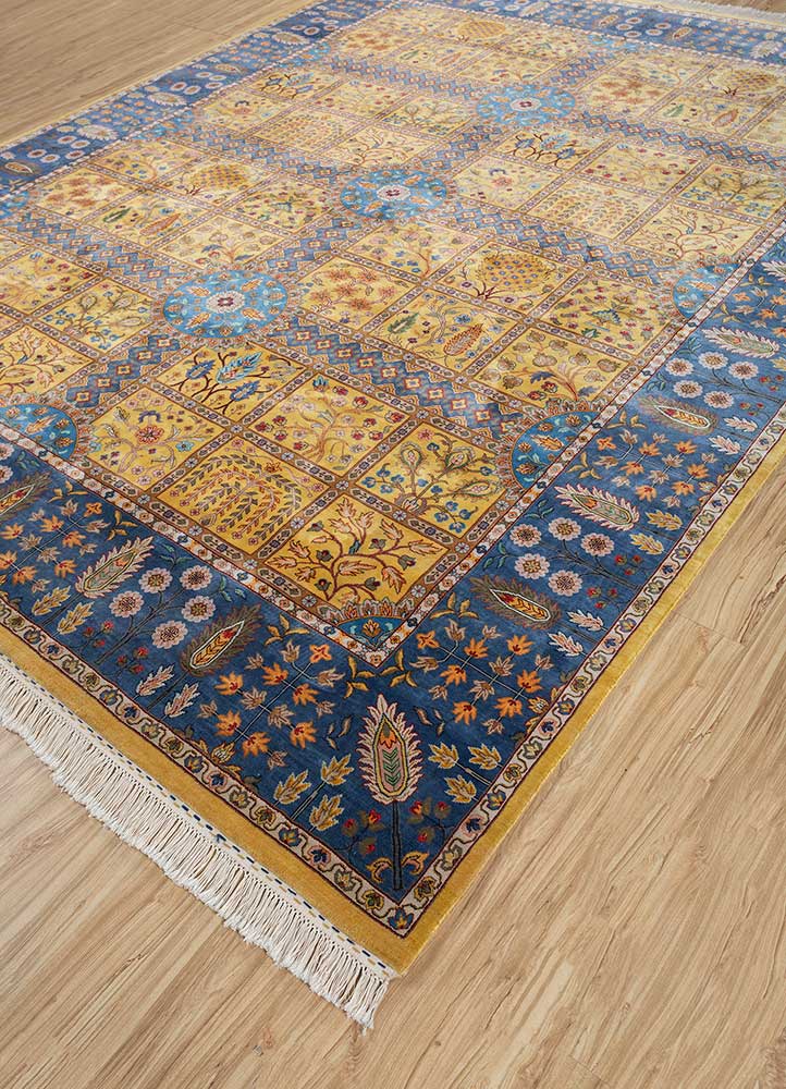 aurora gold silk Hand Knotted Rug - FloorShot