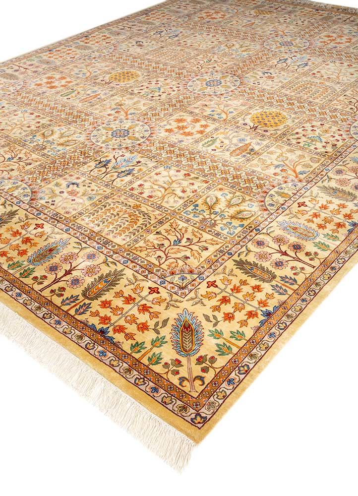 aurora gold silk Hand Knotted Rug - FloorShot