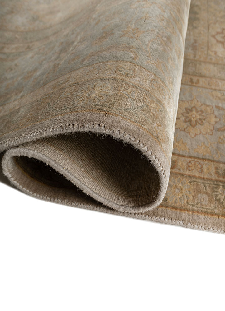 aurora blue silk Hand Knotted Rug - FloorShot