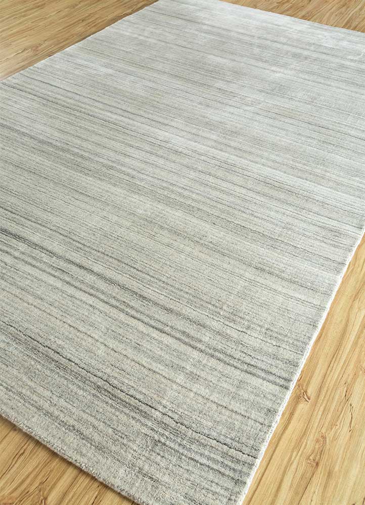 acar grey and black wool and viscose Hand Loom Rug - FloorShot