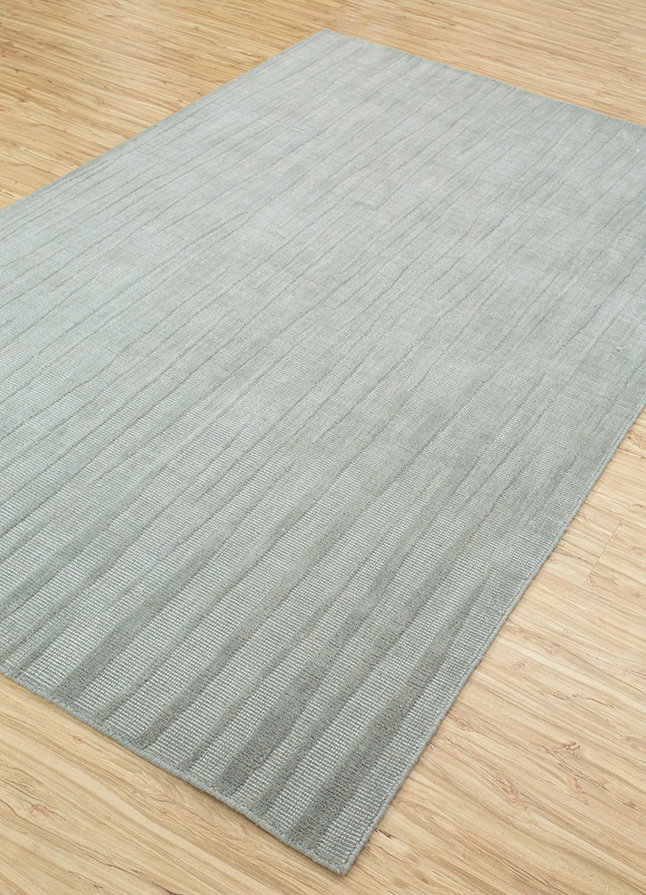 basis grey and black wool and viscose Hand Loom Rug - FloorShot