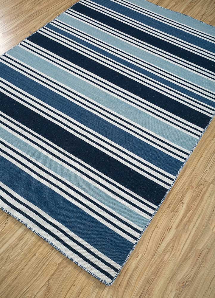 indusbar blue wool Flat Weaves Rug - FloorShot