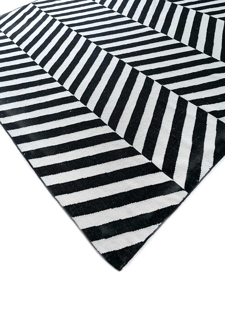 indusbar grey and black wool Flat Weaves Rug - FloorShot