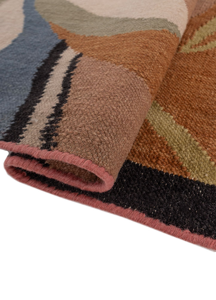 aprezo pink and purple wool Flat Weaves Rug - FloorShot