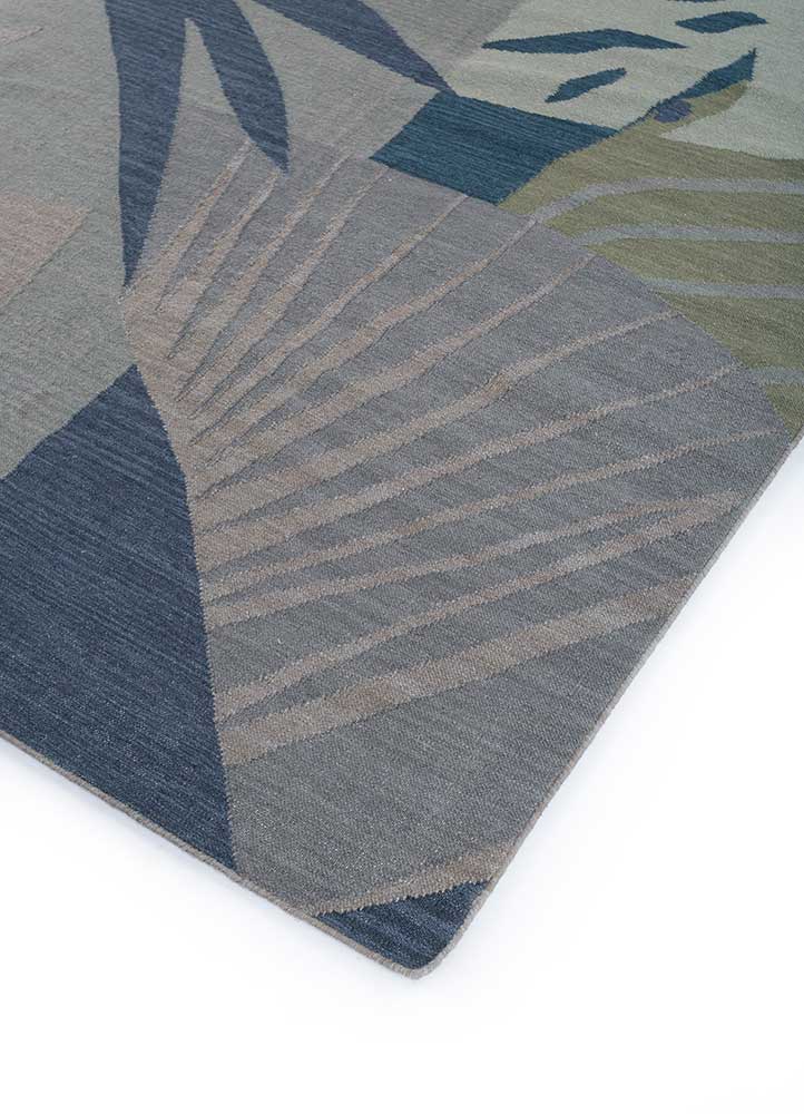 orenda grey and black wool Flat Weaves Rug - FloorShot