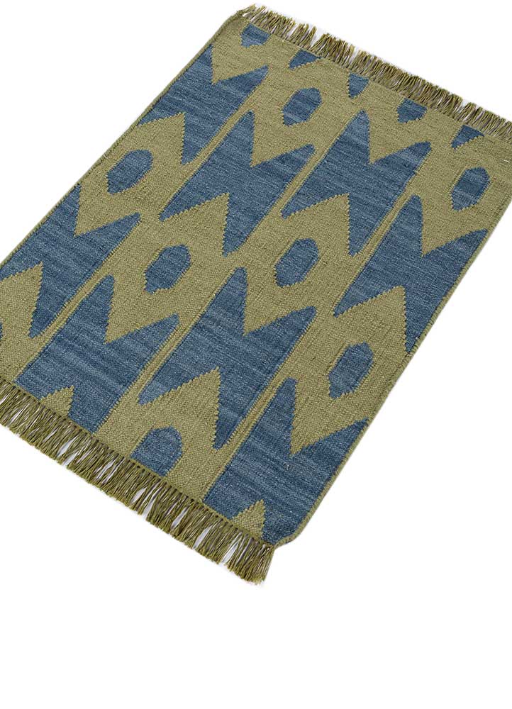 aprezo green wool Flat Weaves Rug - FloorShot
