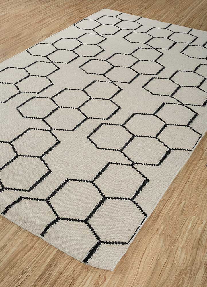 indusbar ivory wool Flat Weaves Rug - FloorShot