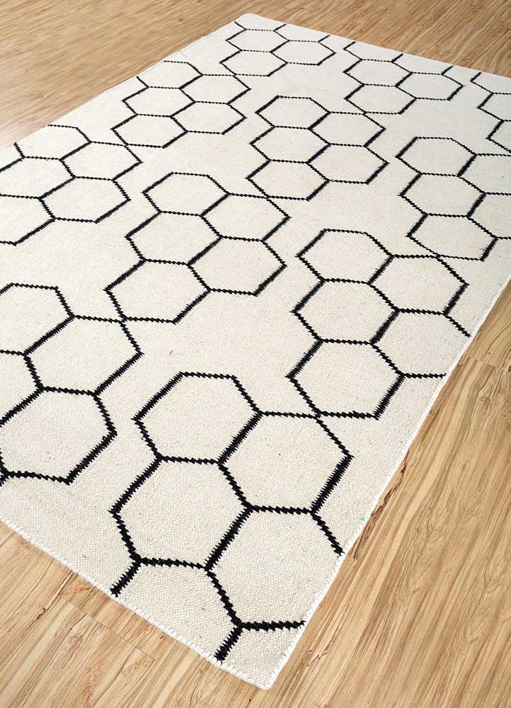 indusbar ivory wool Flat Weaves Rug - FloorShot