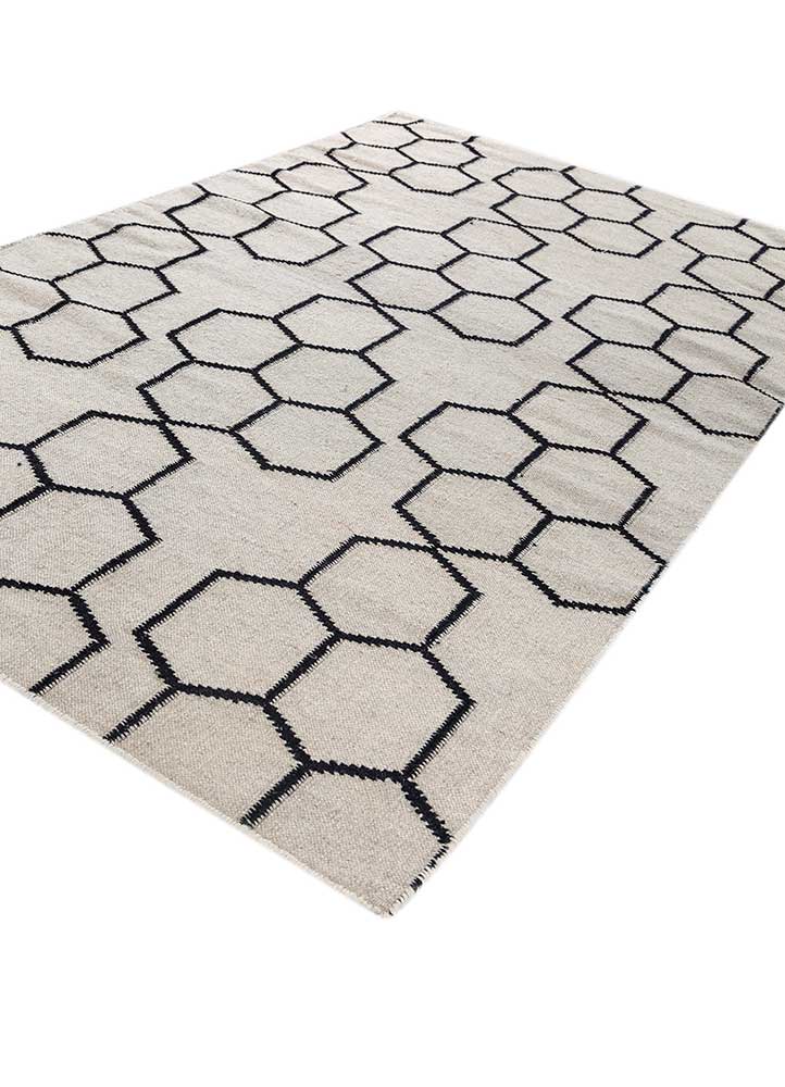 indusbar ivory wool Flat Weaves Rug - FloorShot