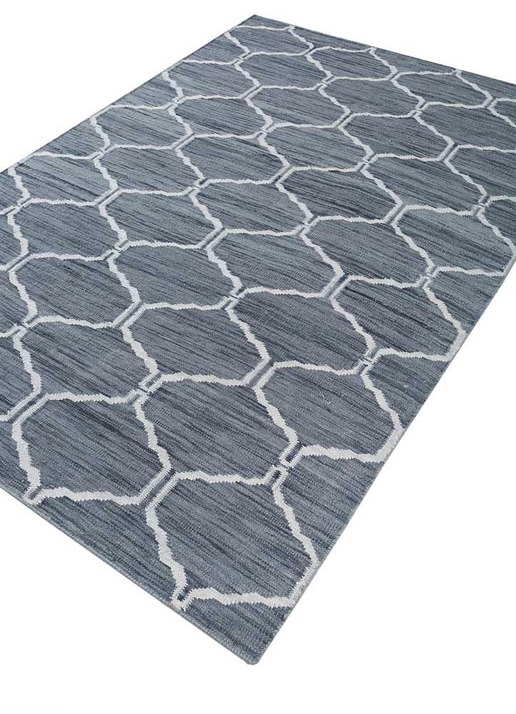 indusbar grey and black wool Flat Weaves Rug - FloorShot