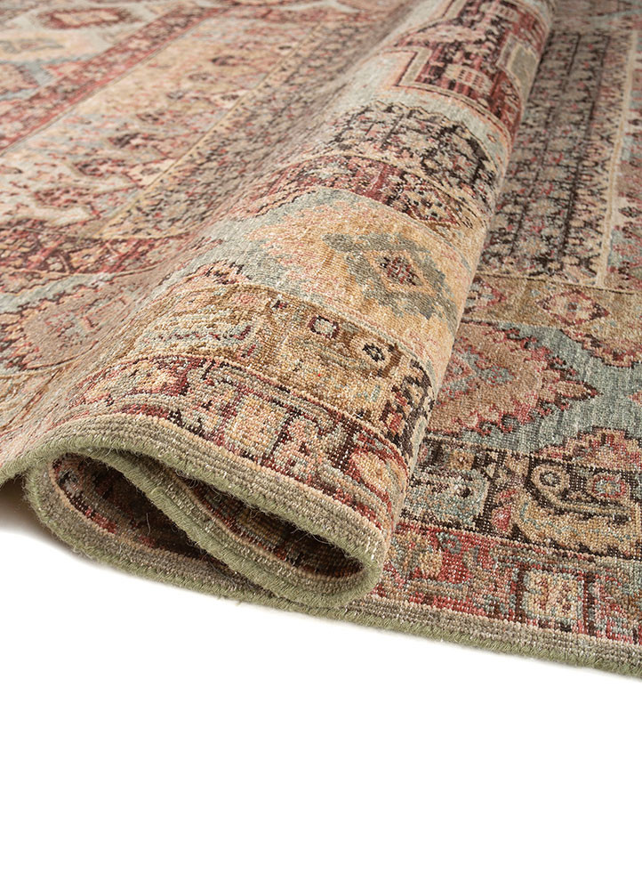 someplace in time blue afghan wool Hand Knotted Rug - FloorShot someplace in time blue afghan wool Hand Knotted Rug - FloorShot