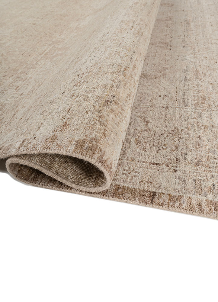 someplace in time ivory wool Hand Knotted Rug - FloorShot