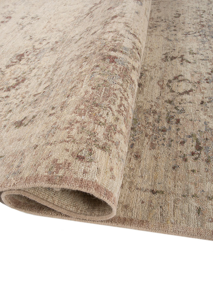 someplace in time ivory wool Hand Knotted Rug - FloorShot