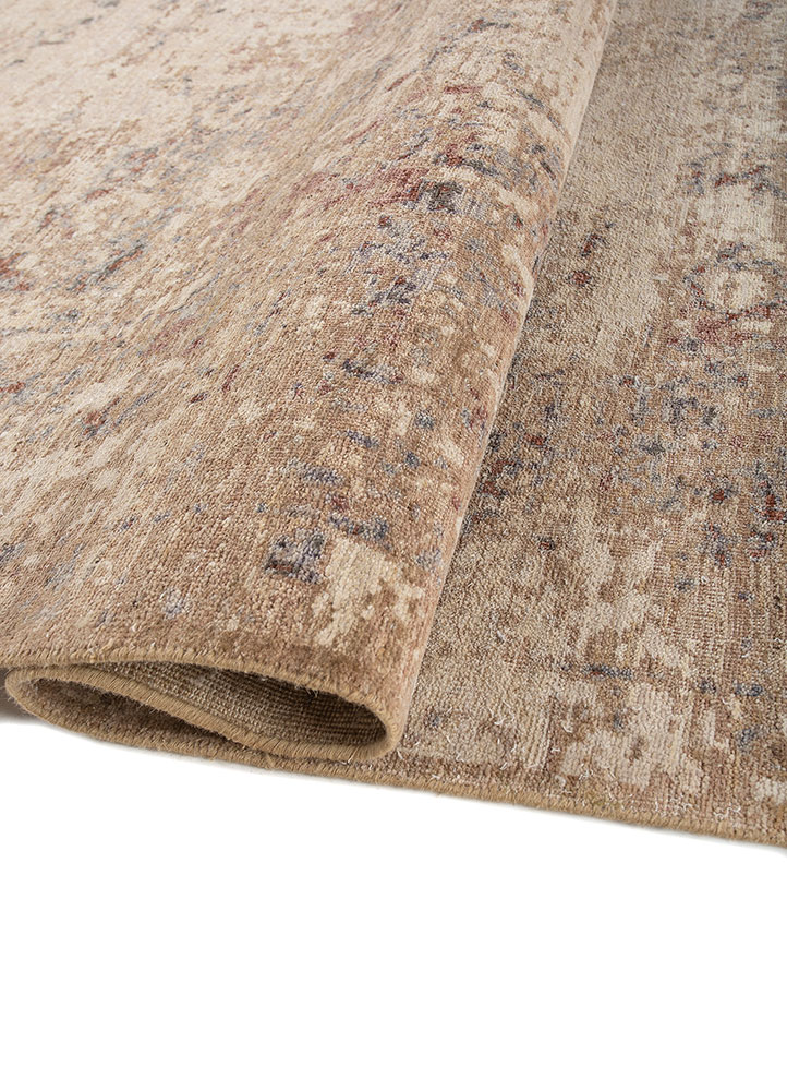 someplace in time beige and brown wool Hand Knotted Rug - FloorShot