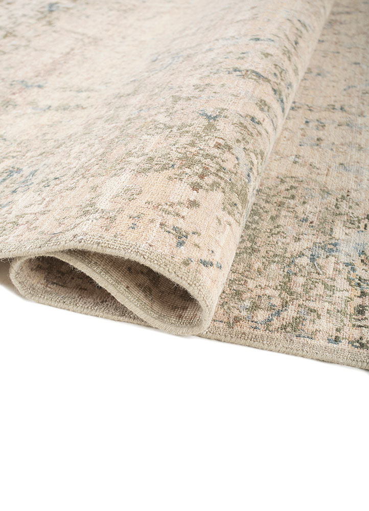 someplace in time beige and brown wool Hand Knotted Rug - FloorShot