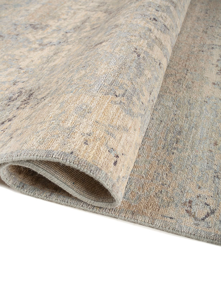 someplace in time beige and brown wool Hand Knotted Rug - FloorShot