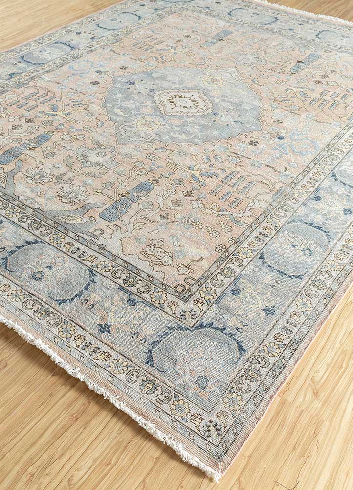 someplace in time beige and brown wool Hand Knotted Rug - FloorShot