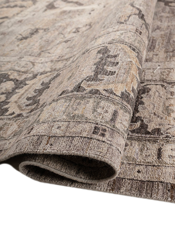 someplace in time grey and black afghan wool Hand Knotted Rug - FloorShot someplace in time grey and black afghan wool Hand Knotted Rug - FloorShot