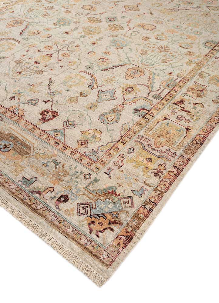 someplace in time ivory wool Hand Knotted Rug - FloorShot