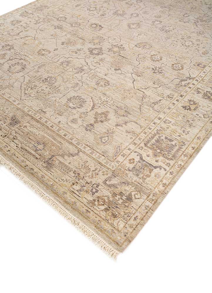 someplace in time ivory wool Hand Knotted Rug - FloorShot