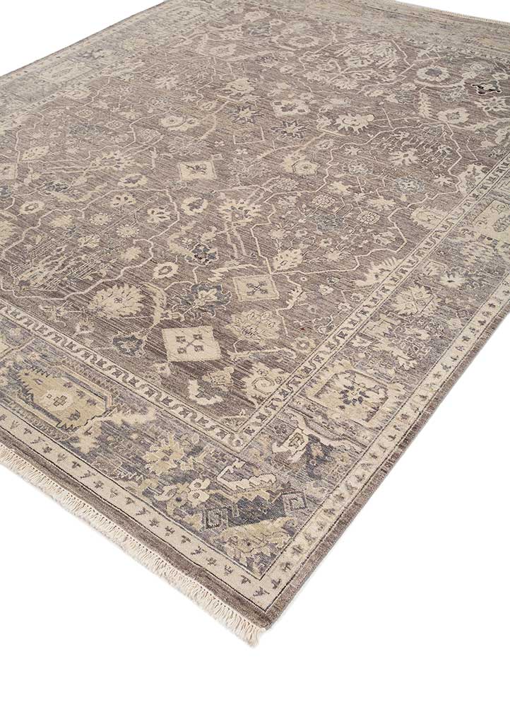 someplace in time blue wool Hand Knotted Rug - FloorShot