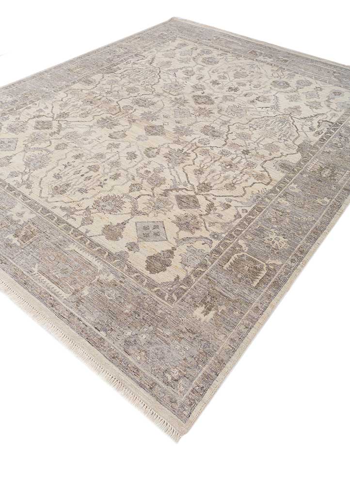 someplace in time gold wool Hand Knotted Rug - FloorShot