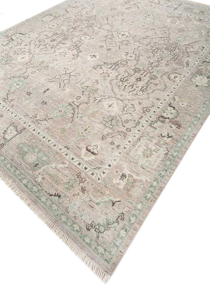 someplace in time ivory wool Hand Knotted Rug - FloorShot