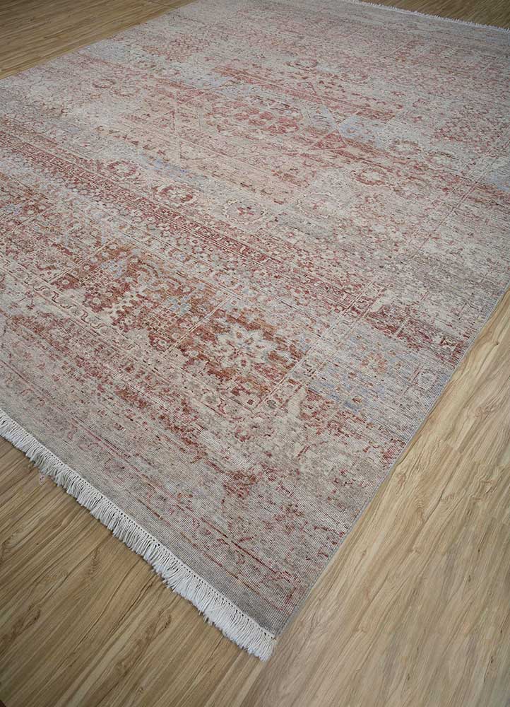 someplace in time beige and brown wool Hand Knotted Rug - FloorShot