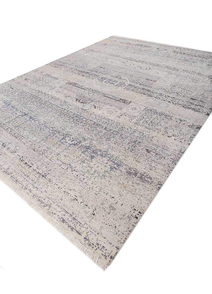 someplace in time ivory wool Hand Knotted Rug - FloorShot