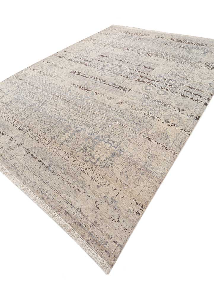 someplace in time ivory wool Hand Knotted Rug - FloorShot