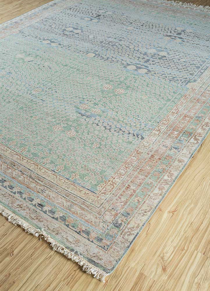 someplace in time beige and brown wool Hand Knotted Rug - FloorShot