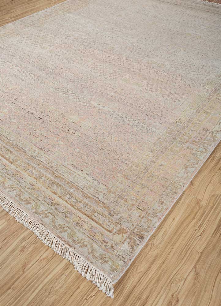 someplace in time beige and brown wool Hand Knotted Rug - FloorShot