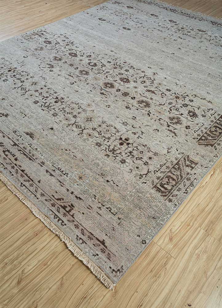 viscaya grey and black wool Hand Knotted Rug - FloorShot