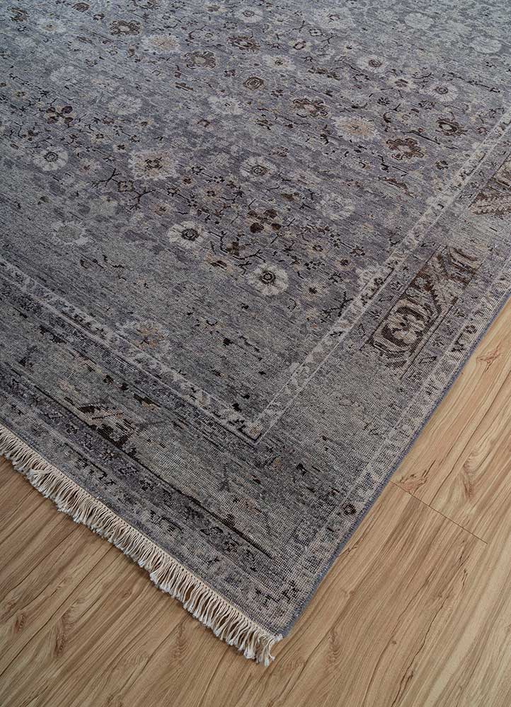 viscaya grey and black wool Hand Knotted Rug - FloorShot