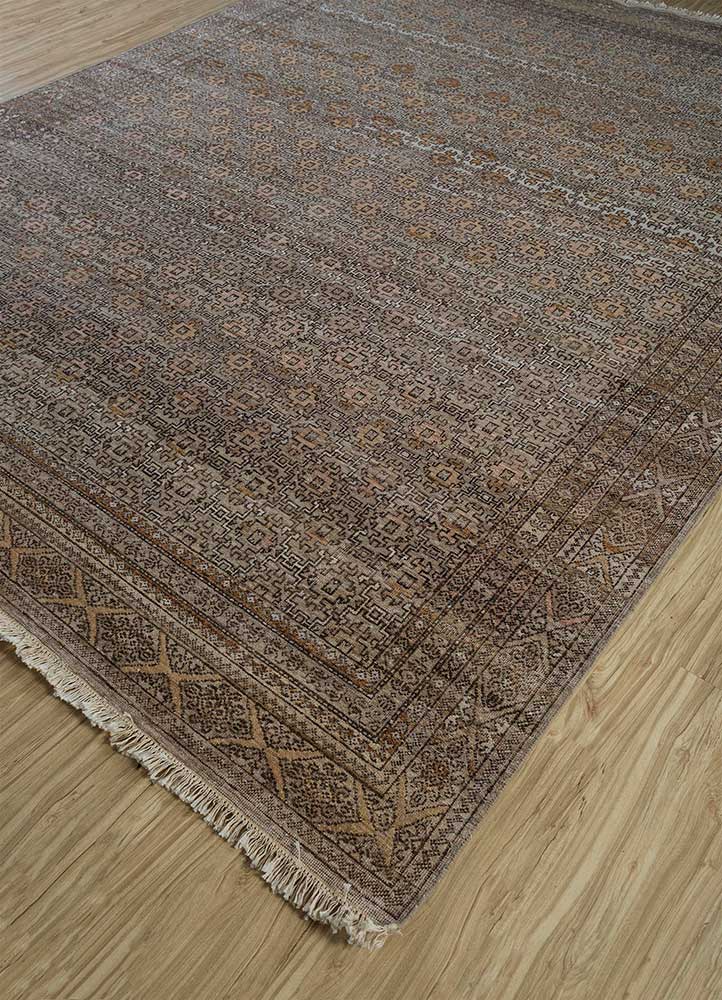 someplace in time beige and brown wool Hand Knotted Rug - FloorShot