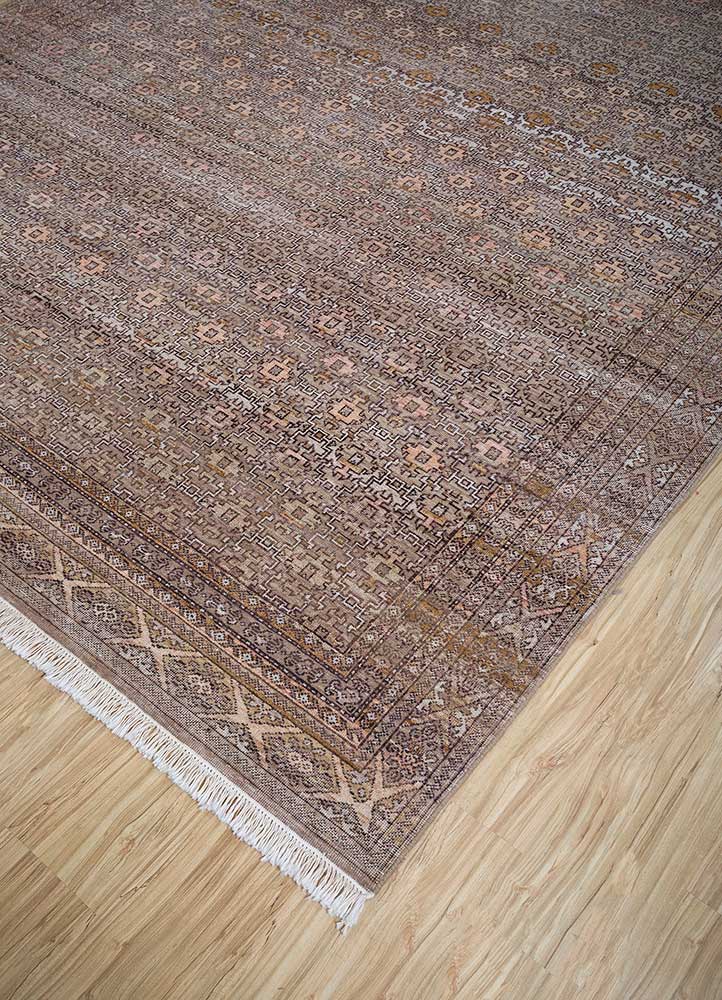 someplace in time beige and brown wool Hand Knotted Rug - FloorShot