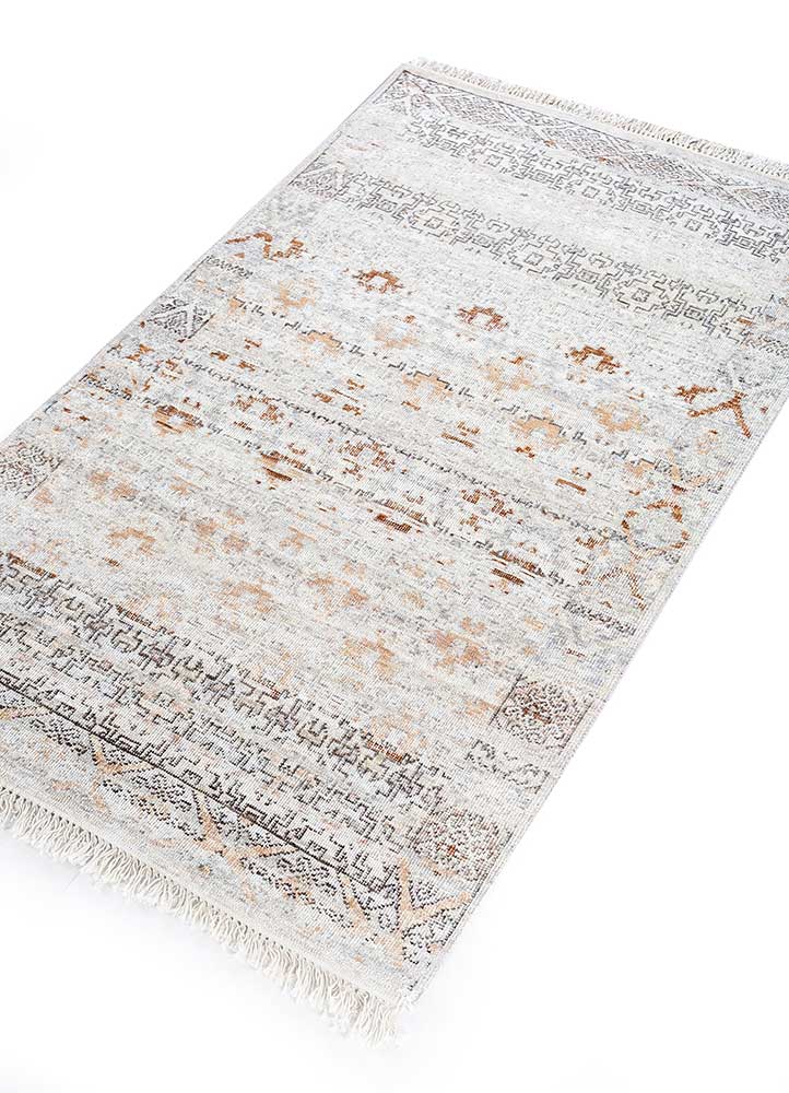 someplace in time ivory wool Hand Knotted Rug - FloorShot