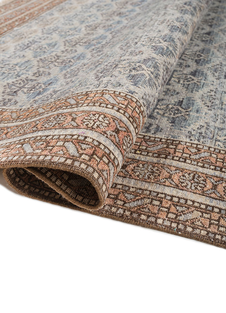 aprezo blue wool Hand Knotted Rug - FloorShot