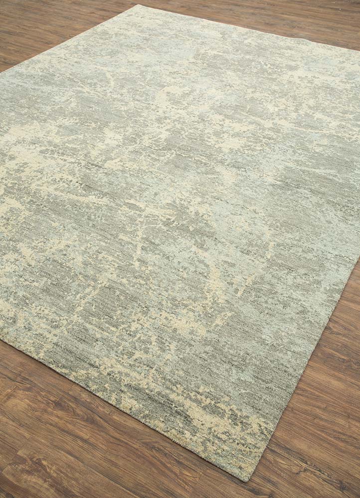 chaos theory by kavi beige and brown wool Hand Knotted Rug - FloorShot