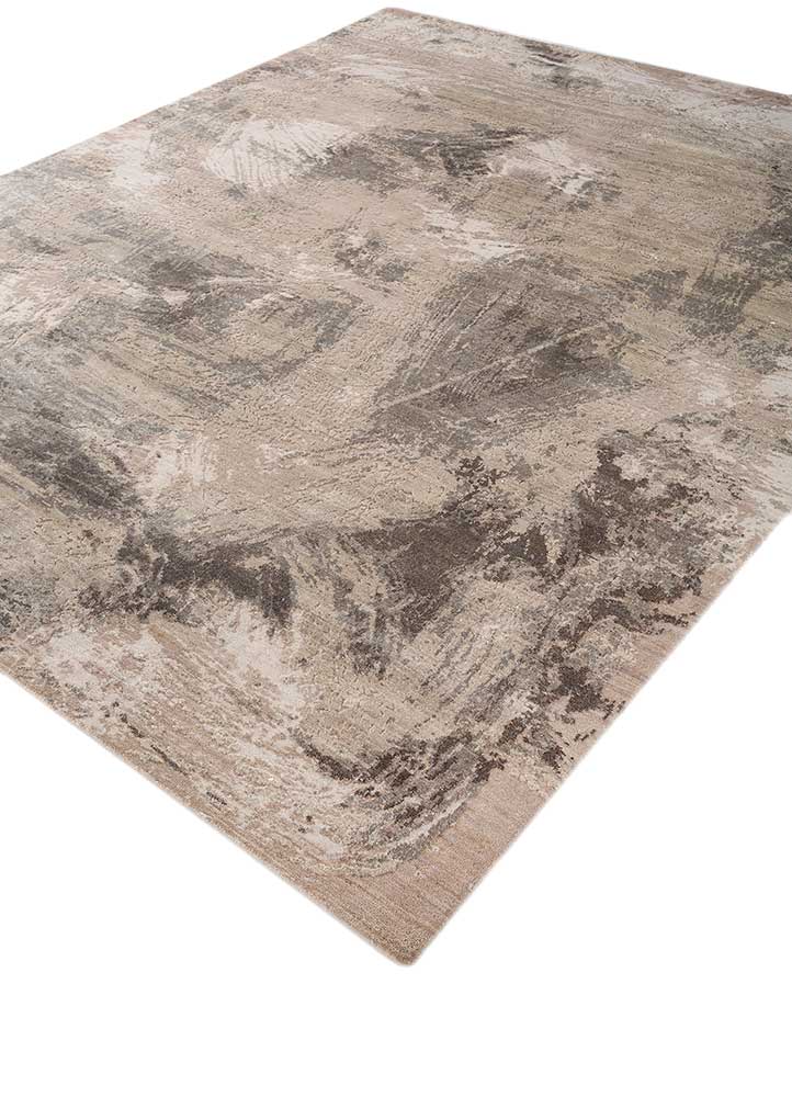 free verse by kavi ivory wool and silk Hand Knotted Rug - FloorShot