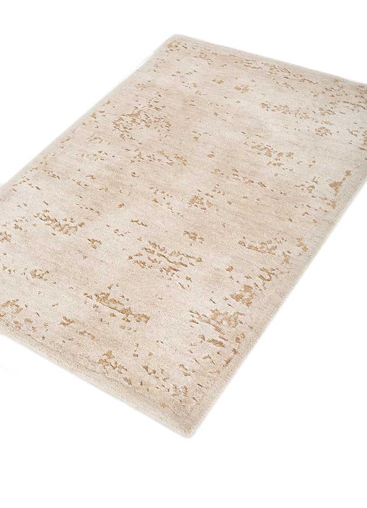 urban pause by kavi ivory wool and silk Hand Knotted Rug - FloorShot