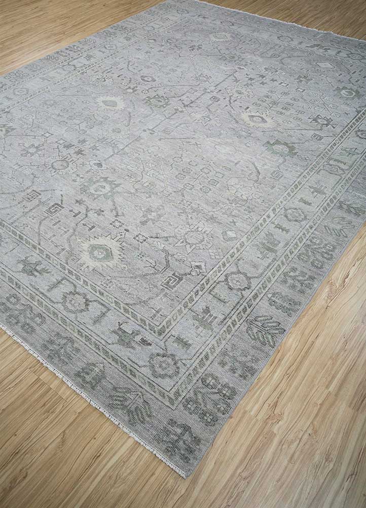 erbe grey and black wool Hand Knotted Rug - FloorShot