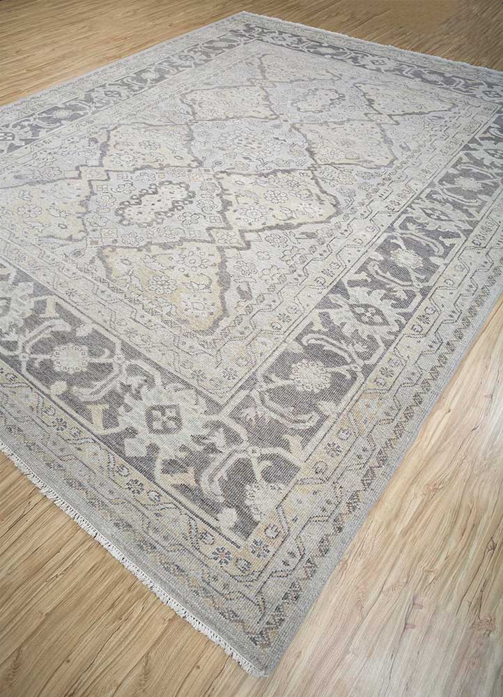 erbe grey and black wool Hand Knotted Rug - FloorShot