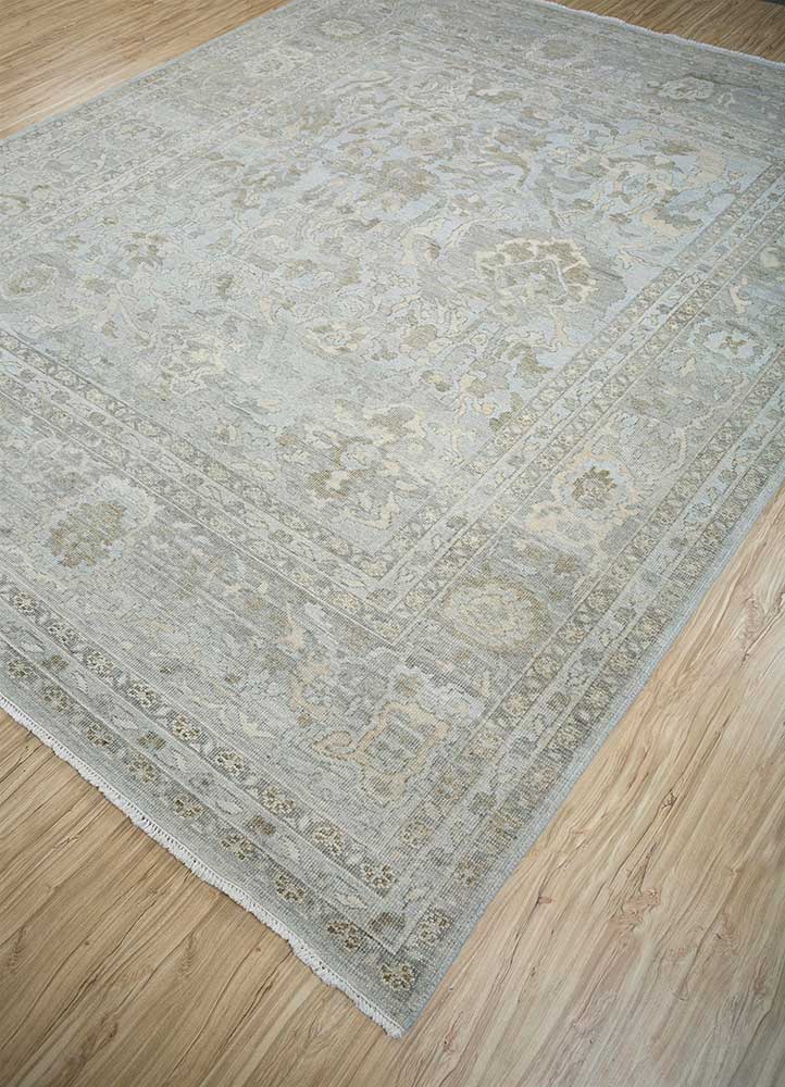 erbe grey and black wool Hand Knotted Rug - FloorShot