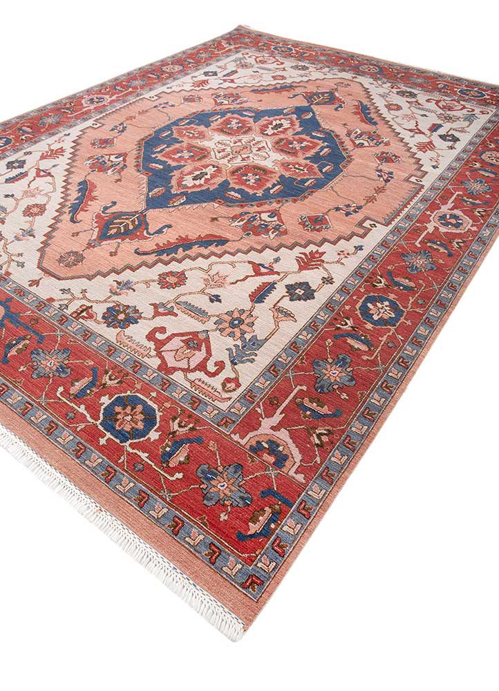 savana red and orange wool Hand Knotted Rug - FloorShot savana red and orange wool Hand Knotted Rug - FloorShot