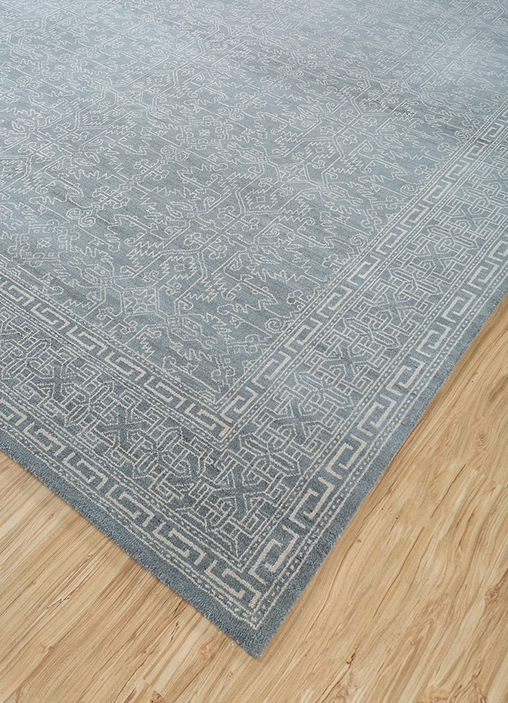 clan blue wool Hand Knotted Rug - FloorShot clan blue wool Hand Knotted Rug - FloorShot