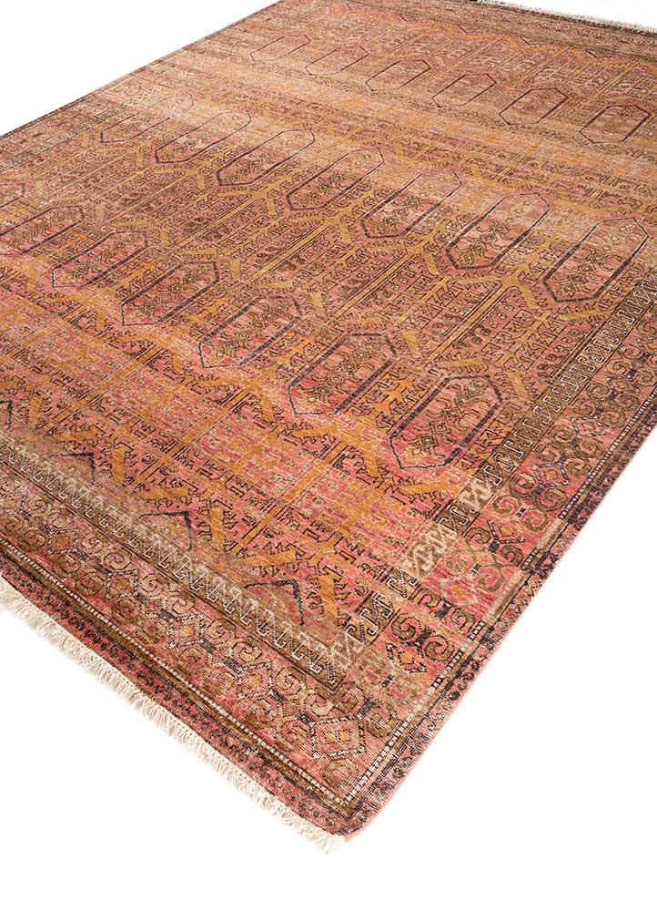 viscaya red and orange wool Hand Knotted Rug - FloorShot viscaya red and orange wool Hand Knotted Rug - FloorShot