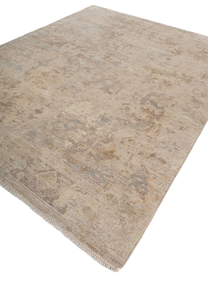 viscaya ivory afghan wool and silk Hand Knotted Rug - FloorShot viscaya ivory afghan wool and silk Hand Knotted Rug - FloorShot